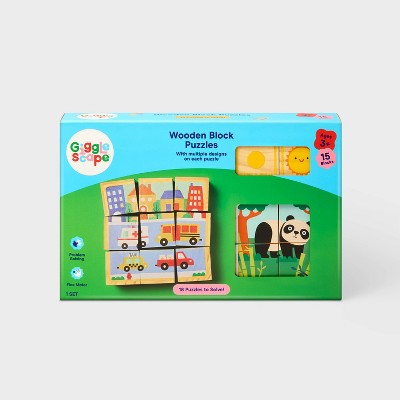 Wooden Block Puzzles - Gigglescape: 16 Pieces, Problem Solving, Ages 3+