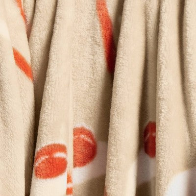 Hockey Plush Throw Blanket Beige