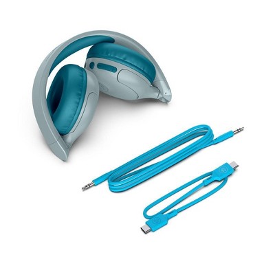 JLab JBuddies Pop Bluetooth Wireless Kids' Headphones - Teal: Over-Ear, Built-In Mic, Water-Resistant