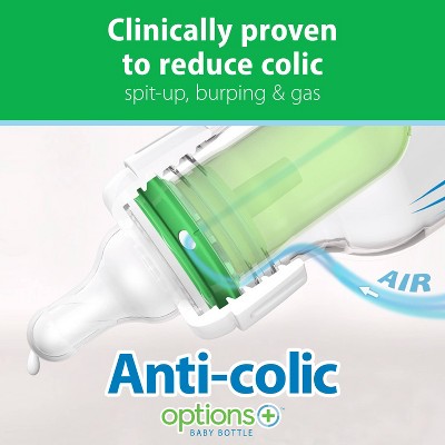 Dr. Brown's Anti-Colic Narrow Glass Options+ Baby Bottles - 4 fl oz/3pk: Level 1 Slow Flow, BPA-Free, Silicone Nipple