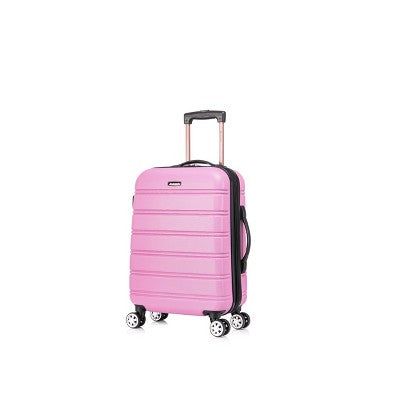 Rockland Melbourne Hardside Expandable Spinner Luggage Carry On Suitcase - Pink