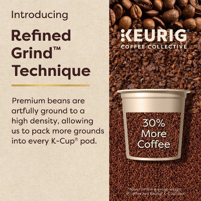 Keurig Coffee Collective Bold Beats Medium Dark Roast K-Cup Coffee Pods - 8ct: Arabica Beans, Caramel Flavor
