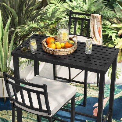 2pk Fairmont Outdoor Patio Bar Height Chairs Black - Threshold (LOCAL PICKUP ONLY)