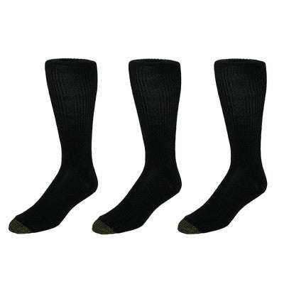 Gold Toe Men's Mid Calf Fluffies Socks (Pack of 3), Black