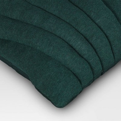 12" x 18" Lumbar Cotton Jersey Quilted Puff Throw Pillow Green - Room Essentials