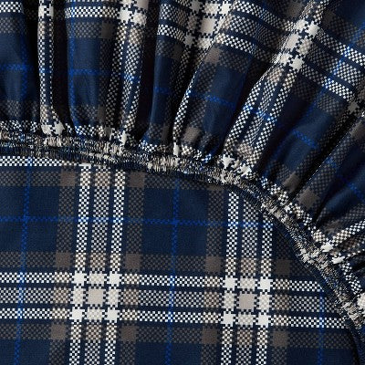 Twin/Twin Extra Long Microfiber Sheet Set Blue/Gen Plaid - Room Essentials