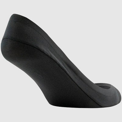 Peds Women's 2pk V Neck Super Low Cut Liner Socks - Black/Nude 5-10: Nylon Spandex Knit, Hidden Gel Heel Grip