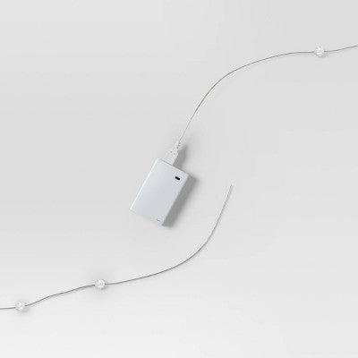 Cracked Orb Fairy String Lights White - Room Essentials: LED Indoor Decor, USB & Battery Powered, 14ft Length