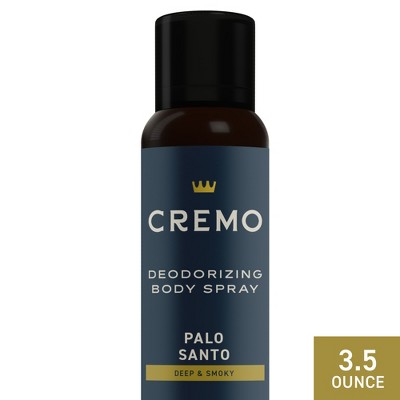 Cremo Deodorizing Body Spray - Palo Santo - 3.5 fl oz: Whole Body, Cardamom Scent, Body Sprays