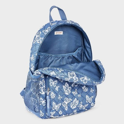Girls' Quilted Butterfly Two Pocket Backpack - Cat & Jack Blue/White