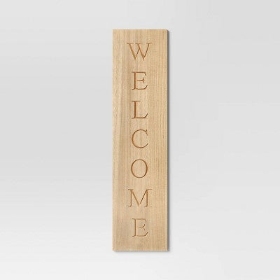 40"x10" Reversible Wood Leaner - Threshold: Farmhouse Style MDF Vertical Decor with Rustic Quote Adage Saying (LOCAL PICKUP ONLY)