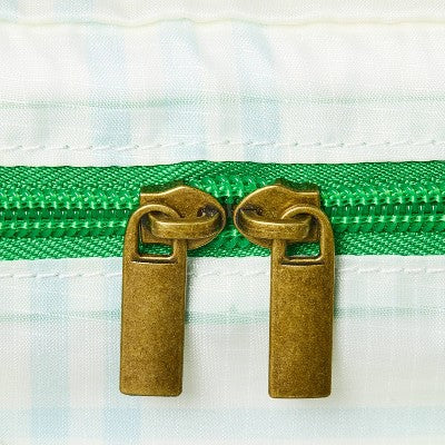 Tri-Stripe Plaid Packing Cubes Cream/Light Blue/Green (Set of 3) - Hearth & Hand with Magnolia: Travel Organizer, Zippered Polyester Cubes