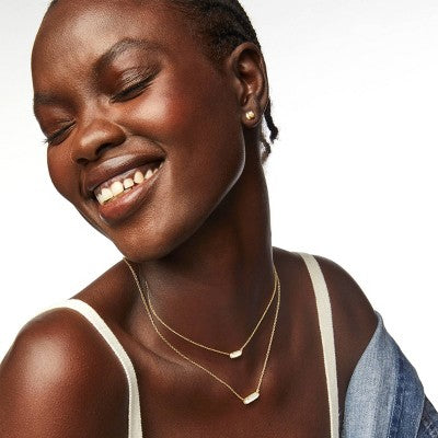 Kendra Scott Emma 14K Gold Over Brass Pendant Necklace - Mother of Pearl: Lobster Claw Clasp, 19" Length