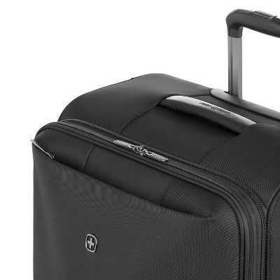 SWISSGEAR Checklite Softside Large Checked Suitcase - Black: 8-Wheel Tear-Resistant Luggage