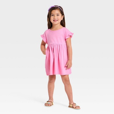 Toddler Girls' Short Sleeve Dress - Cat & Jack Pink 5T