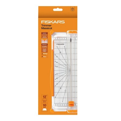 Fiskars SureCut School Supplies Paper Trimmer for Crafting 12" Cut Length Scrapbooking: Lifetime Warranty, Non-Powered