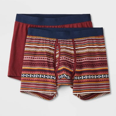 Men's Boxer Briefs 2pk - Goodfellow & Co Maroon XL