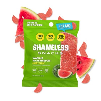 Shameless Snacks Wassup Watermelon Low Calorie Keto Gummies Candy - 1.8oz