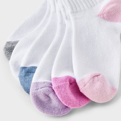 Girls' 10pk Ankle Socks - Cat & Jack White L