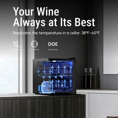 Yeego Mini Wine Fridge Refrigerator, 12 Bottle Counter Top Wine Cooler (LOCAL PICKUP ONLY)