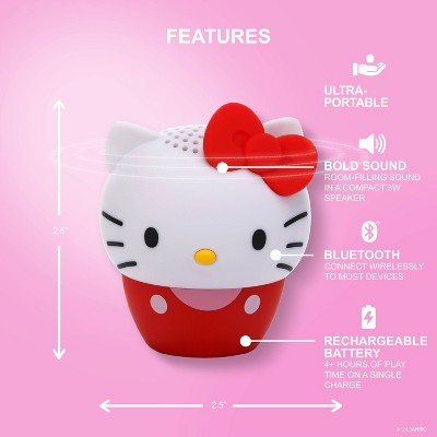Hello Kitty Bitty Boomer Bluetooth Speaker: USB-C Rechargeable Portable Speaker