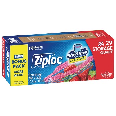 Ziploc Storage Quart Bags - 29ct