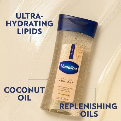 Vaseline Comfort Moisturizing Gel Body Oil Vanilla - 6.8oz
