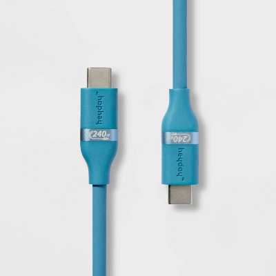 6' USB-C to USB-C Fast Charging Silicone Cable - heyday Bluebird