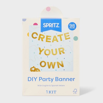 Gold Metallic Create Your Own Banner - Spritz
