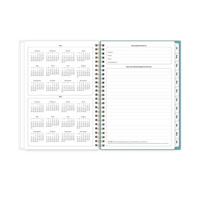 Blue Sky 5.875"x8.625" 2025-2026 Weekly/Monthly Wirebound Planner Clear Cover Tinned Light Multi