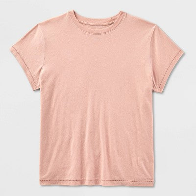 Women's Short Sleeve Crewneck T-Shirt - Universal Thread Pink 3X