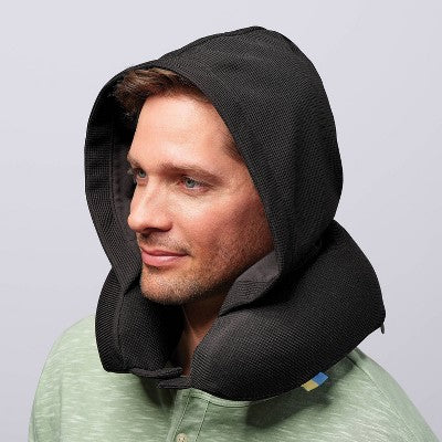 Travel Hoodie Neck Pillow Black - Open Story?