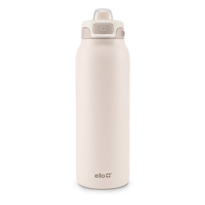 Ello Pop and Fill 32oz Stainless Steel Water Bottle Tonal Cream