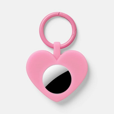 AirTag Holder - heyday Heart Red: Silicone Case with Carabiner