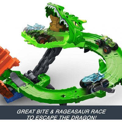 Hot Wheels Monster Trucks Sharks vs. Dinos Dragon Destruction Playset