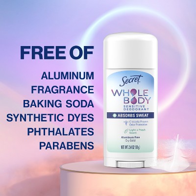 Secret Dry Feel Whole Body Deodorant - Light & Fresh - 2.4oz