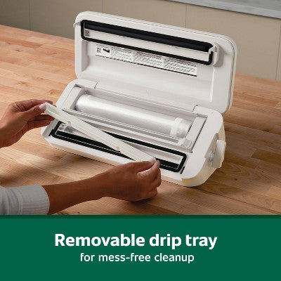 FoodSaver Select Vacuum Sealer with Bags and Roll Oatmilk VS2120: 5-Year Warranty, Plastic, Spot Clean, 6.9 lbs, 17.9" Width
