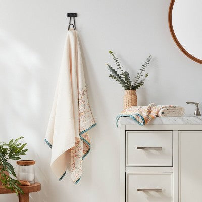 2pc Boho Border Floral Bath Towel Multi - Threshold