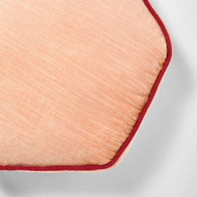16" Textured Velvet Hexagon Throw Pillow Coral - Threshold designed with Studio McGee