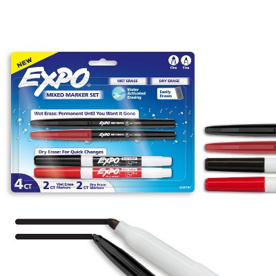 Expo 4ct Asst Dry Erase Marker Black/Red