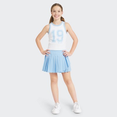 Champion Girls' Graphic High Neck Ribbed Tank Top Bright White XL