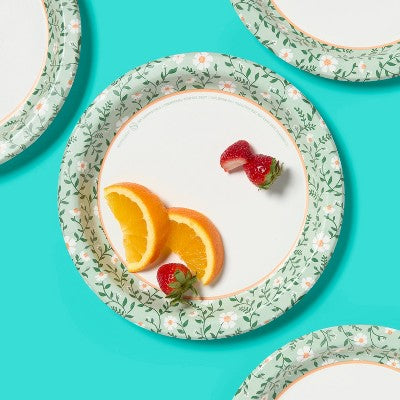 Spring Disposable Plate - Floral - 10" - 24ct - up&up: Abstract Pattern, Paper Material, Round Shape