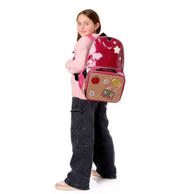 Locker Club Kids' 16L Kids Backpack with Lunch Box Headphone - Red/Gray: Preschool Backpack