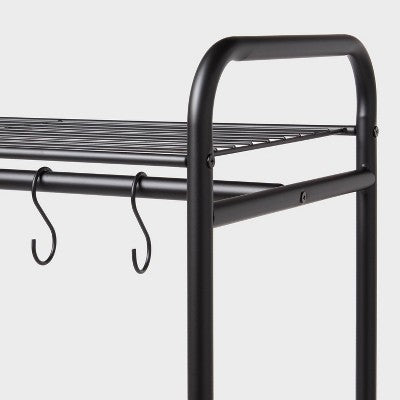 Metal Garment Rack with Shelves and Accessory hooks - Brightroom (LOCAL PICKUP ONLY)