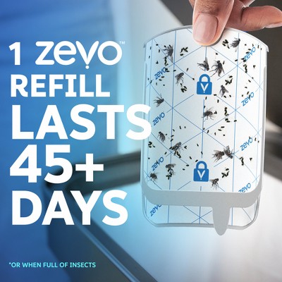 Zevo Flying Insect Indoor Light Fly Trap Starter Kit, Catches House Flies, Fruit Flies, Gnats and More - 1 Trap + 3 Refills