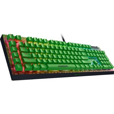 Razer BlackWidowV4 X Gaming Keyboard Green Switch - Minecraft Edition: No Wireless Tech