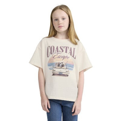 Levi's Girls' 'Coastal Escape' Oversized T-Shirt - Off-White XS