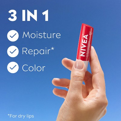 NIVEA Lip Strawberry Tinted Lip Balms - 0.34oz/2ct