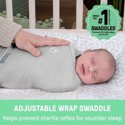 SwaddleMe by Ingenuity Original Muslin Baby Swaddle 0-3 Months - Cream