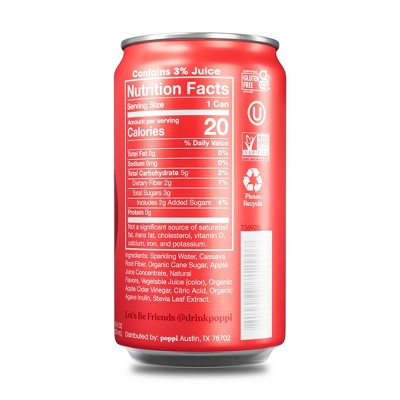 Poppi Shirley Temple Prebiotic Soda - 7.5 fl oz Mini Can
